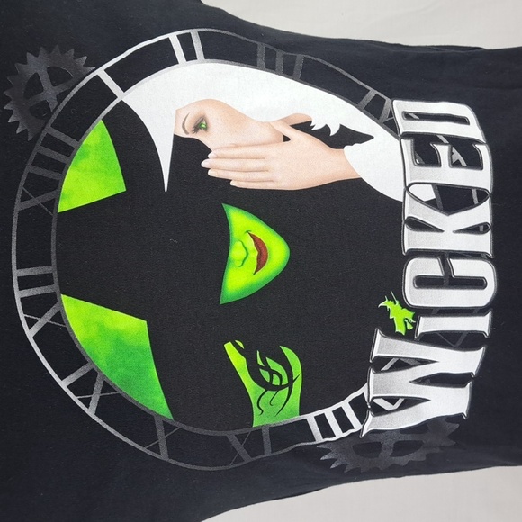 2017 Offical Wicked organic cotton med black & green graphic casual t-shirt - Picture 3 of 5